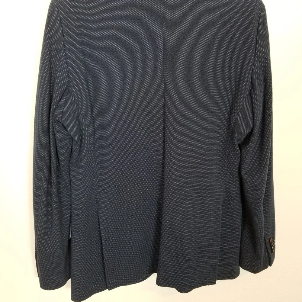El Ganso Men Unstructured Blazer Jacket  US 42 Blue Printed‎ Cotton Blend Preppy